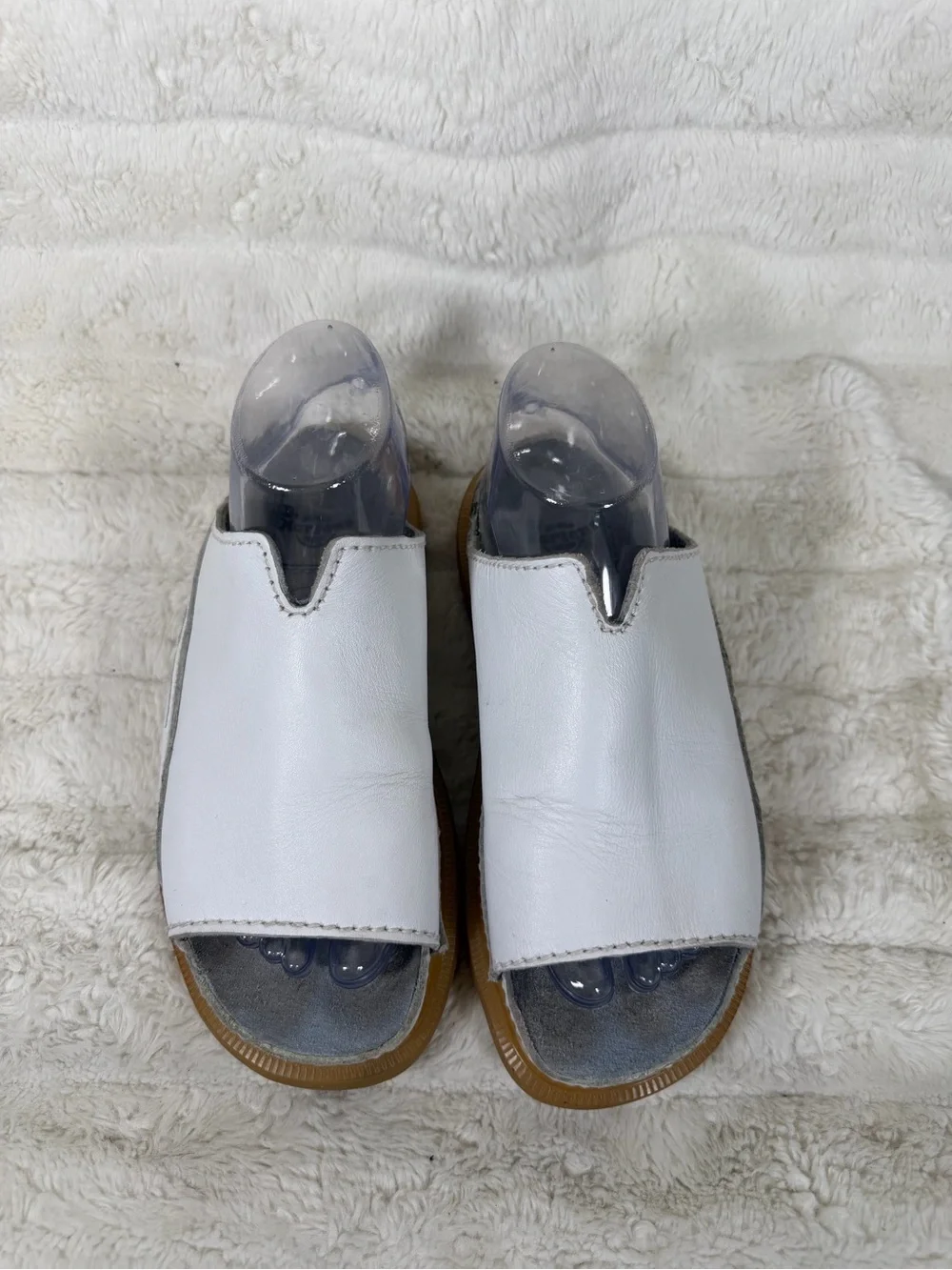 Dr Martens Vintage Y2k Sandals US 8 White Leather Chunky Sole Slip Ons Flower